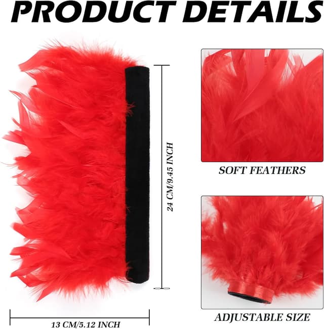 Detalle 2 de MWOOT Red Feather Wrist Cuffs