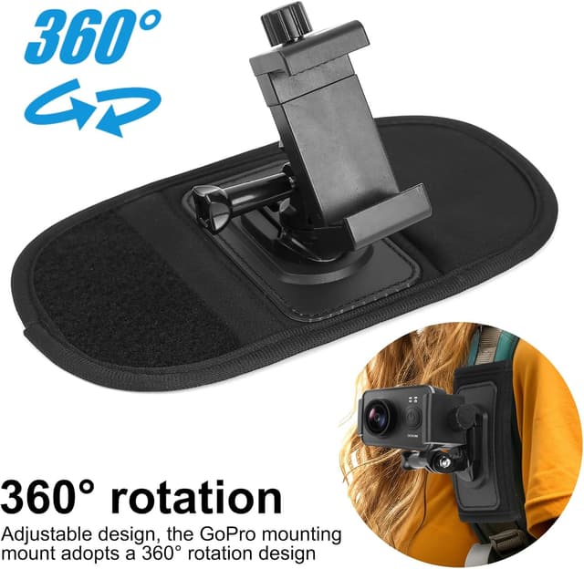 Detalle de Rucksack Schultergurt Halterung für GoPro & Action-Cams (Hero 12/11/10/9/8/7/6) sowie Smartphone