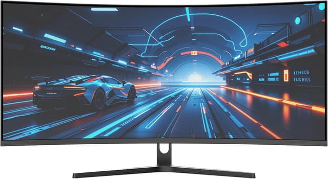 Detalle 2 de Amzfast Curved Gaming Monitor 34 Zoll 240Hz