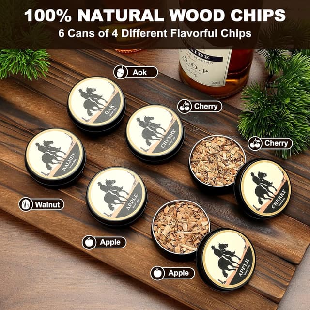 Thumbnail 3 de Electric Cocktail Smoker kit Rechargeable 6 wood chips 🍸