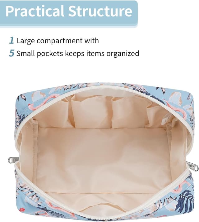 Thumbnail 4 de Large Makeup Bag Aqua Flamingo, Large