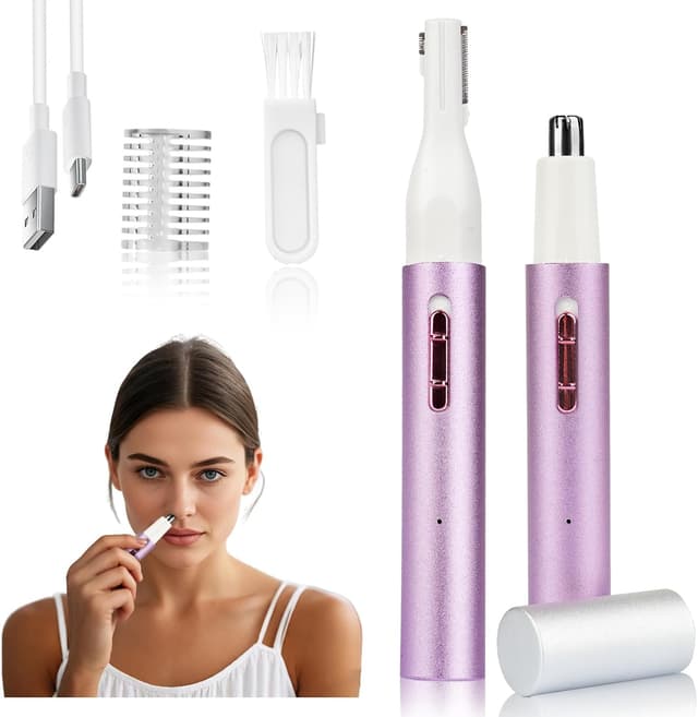 Detalle de Mendaping 2026 Rechargeable Nose & Ear Hair Trimmer (Dual-Edge Blade, USB)