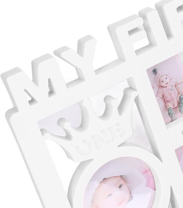 Detalle de Cornice bianca per foto del primo anno (12 mesi) con design elegante e supporto