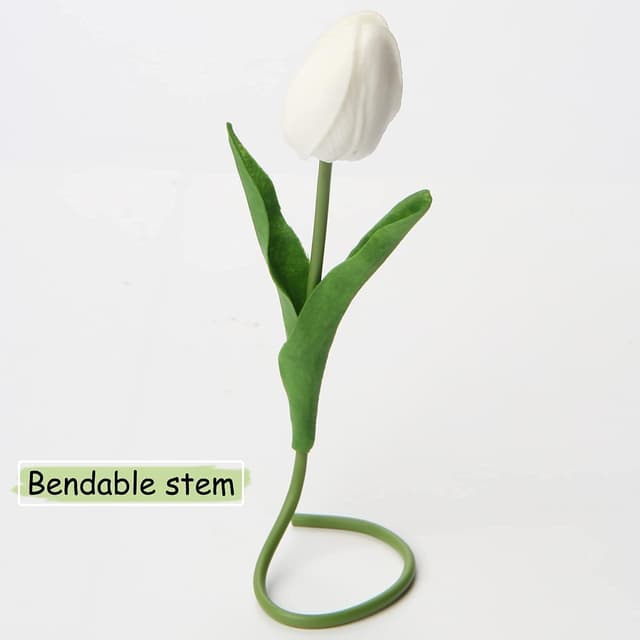 Detalle de 10er Set künstliche Tulpen mit Real-Touch-Latex (3,7 cm Blüte) – für Home-Party, Hochzeit & Deko