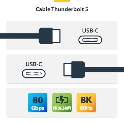 Thumbnail 1 de StarTech.com Cable Thunderbolt 5 3 m, 240 W ⚡