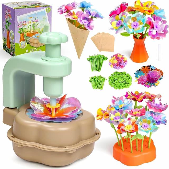 Detalle de BIVBTP Arts and Craft Kits for Kids DIY Flower Market Toys (Green) – ages 4–12