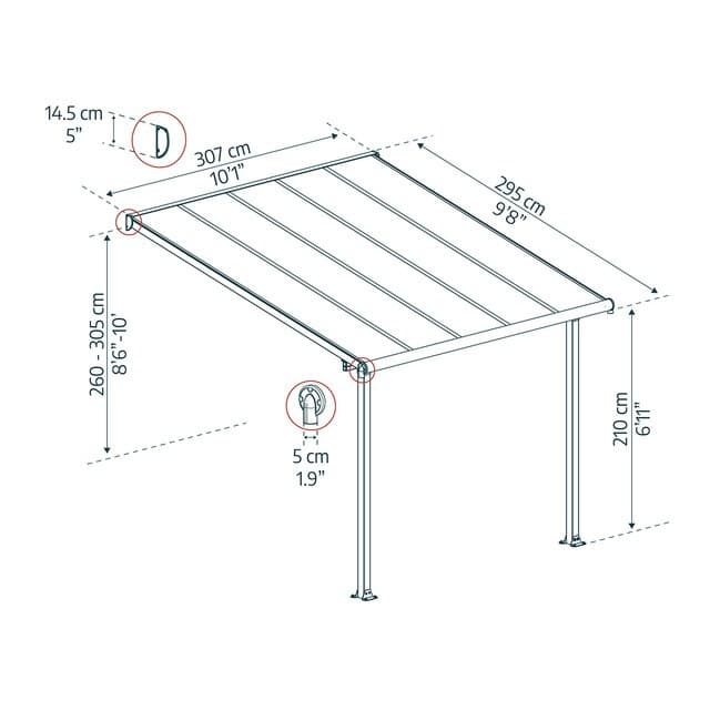 Thumbnail 5 de CANOPIA Olympia pérgola adosada 16 mm