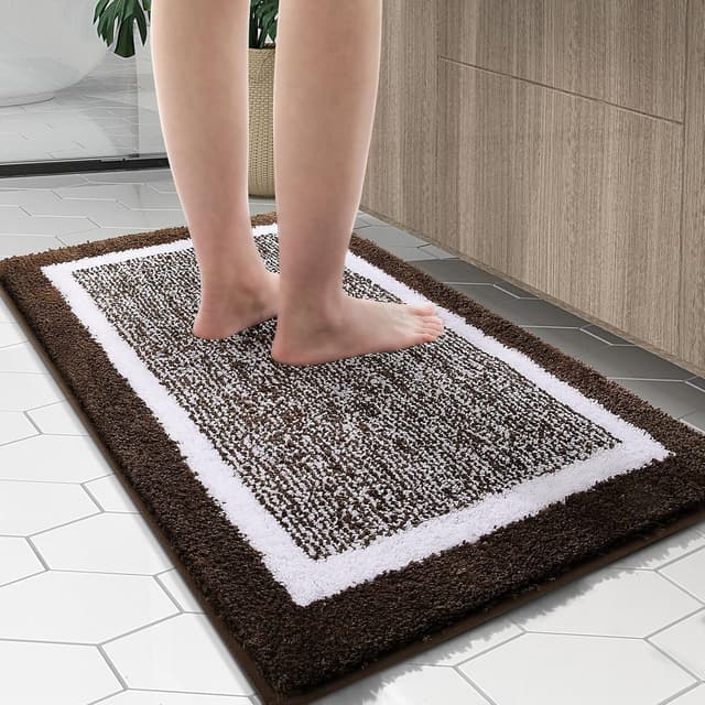 Thumbnail 6 de OLANLY Microfiber Bathroom Rugs 24x16 (Brown) — Extra Soft, Non-Slip, Machine Washable Bath Mat