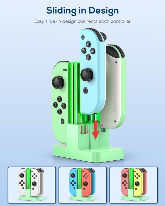 Detalle de FYOUNG Joy-Con Switch Charger Dock with LED Light Bar (for Nintendo Switch / Switch OLED)