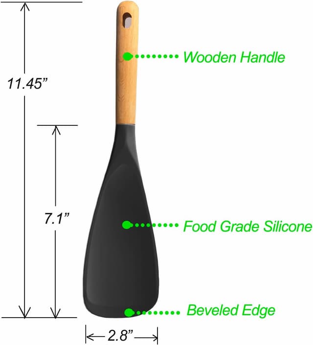Thumbnail 6 de VOVOLY Silicone Cooking Spoon for Nonstick Cookware (Black, 11.4 in)