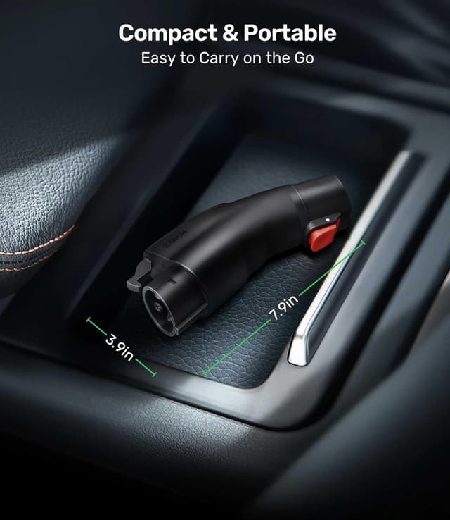 Detalle 2 de Zanch Tesla to J1772 Adapter (NACS to J1772) for Level 2 Charging, 60A/250V AC, Black