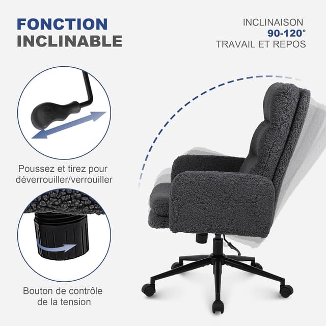 Thumbnail 5 de Youhauchair Chaise de bureau ergonomique 15 cm