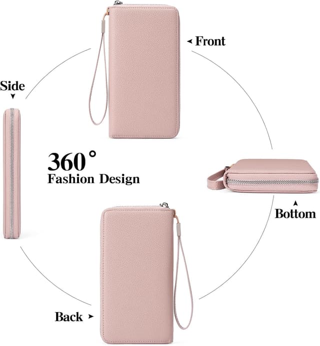 Detalle de GAEKEAO Damen-Geldbörse mit RFID-Blockierung, Reißverschluss und großer Kapazität