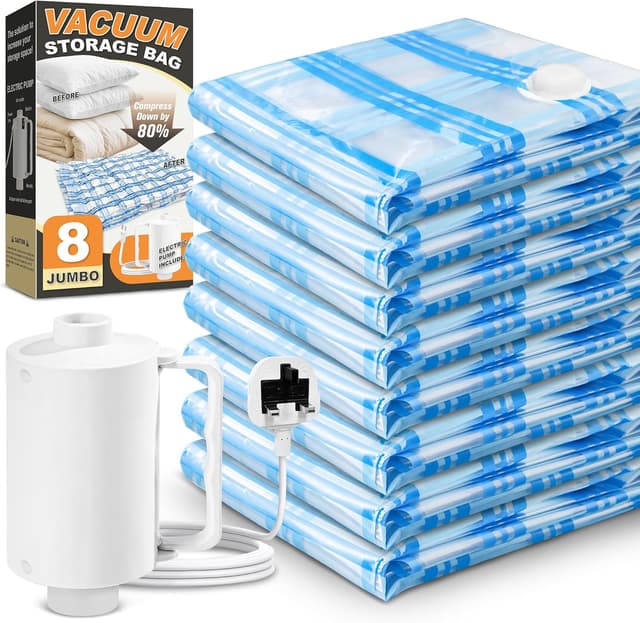 Detalle de Storage Master vacuum bags, 8 jumbo with pump