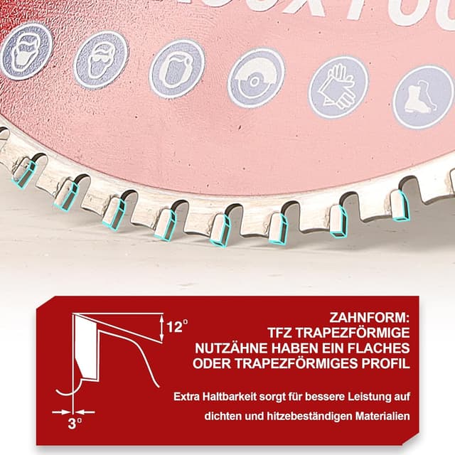 Detalle 2 de BATIOPV Kreissägeblatt 216 x 30 mm für Metall (Stahl & Aluminium) – Hartmetall, 60 Zähne