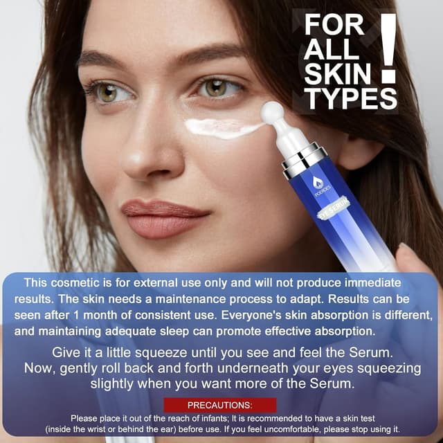 Thumbnail 6 de Eye Serum with 8% Caffeine, 8% Retinol, Hyaluronic Acid & 360° Roller Massage Ball (0.5 fl. oz)