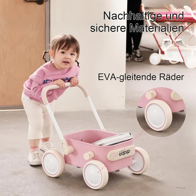 Detalle 2 de Kidpop PULA 2-in-1 Baby Lauflernhilfe (Indoor & Outdoor), Rosa