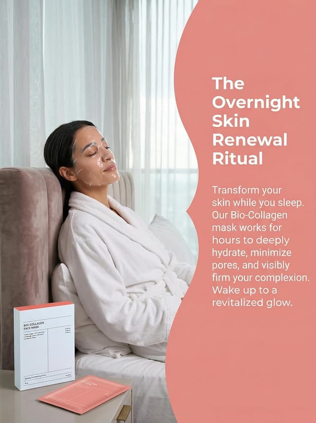 Detalle de YZ&YL Collagen Maske (5 Stück) – Nachtmaske mit Kollagen, Hyaluron & Niacinamid