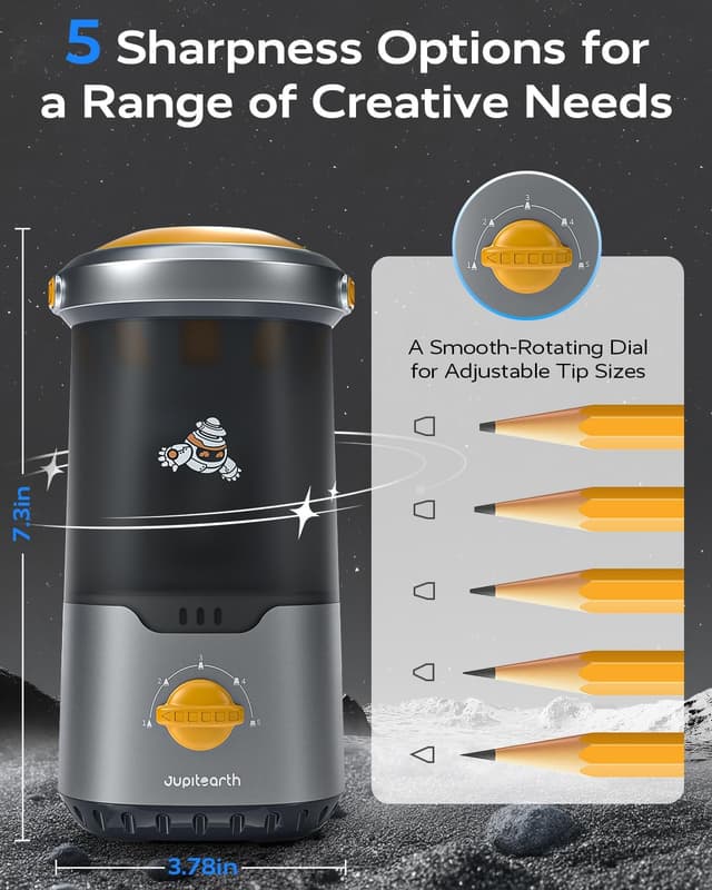 Detalle de JUPITEARTH Electric Pencil Sharpener for Kids