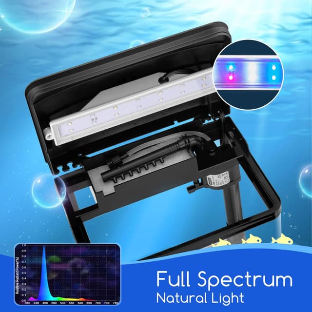 Detalle de Nobleza Nano acquario in vetro per acqua tropicale da 7 litri con filtro incluso, nero