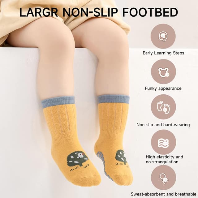 Detalle 1 de ZYUPHY calzini antiscivolo bambino in cotone 5 paia