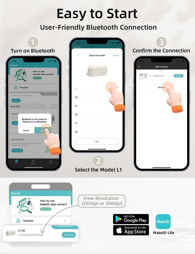 Detalle 1 de Makeid L1 Mini etichettatrice 300 dpi
