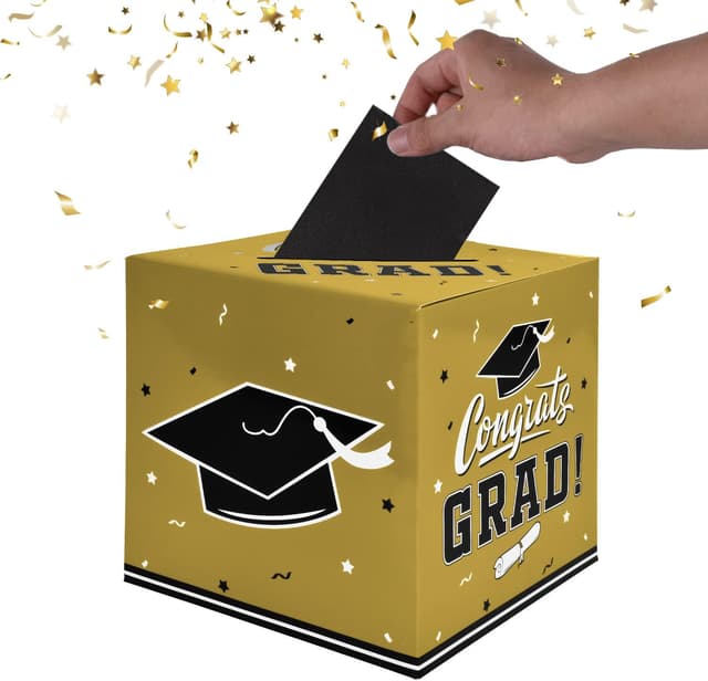 Detalle de Gatherfun Graduation Party Decorations Box and Card Box (Gold)