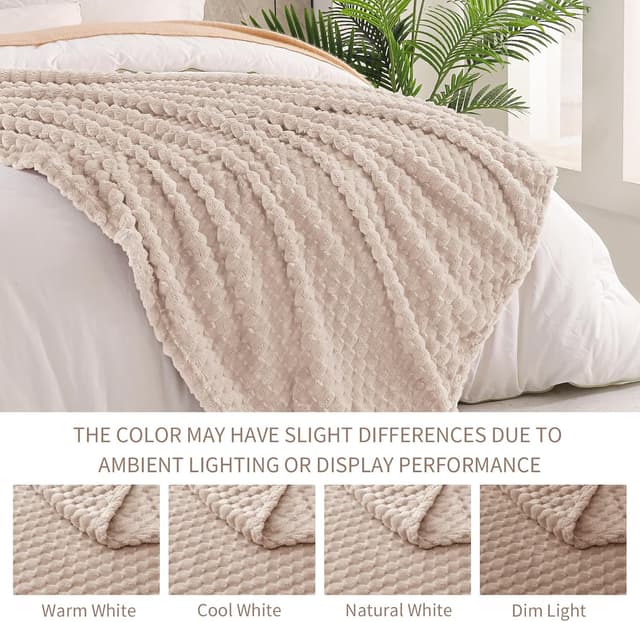 Detalle de Exclusivo Mezcla fleece throw blanket for couch (extra large, 127x178 CM) – soft plush sofa throw