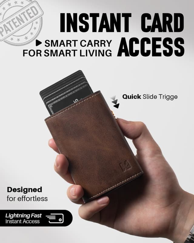 Detalle 2 de MYSHION Pop Up Wallet trifold RFID 11 cards