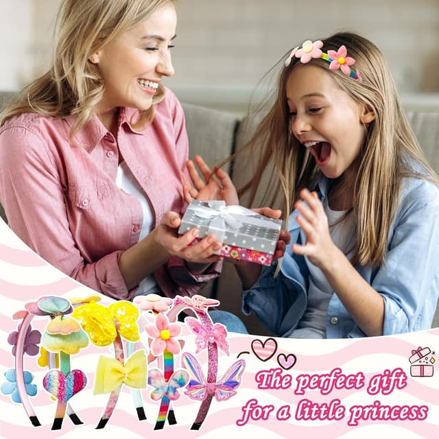 Thumbnail 6 de JOYSAL cerchietto fai da te per ragazze con 6 fasce, nastri colorati e 36 ornamenti