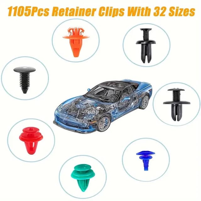 Thumbnail 4 de 1240PCS Car Trim Clips Set 1240 plastic fasteners for panels