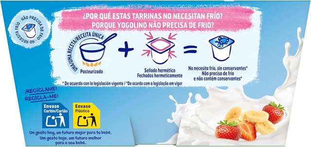 Thumbnail 3 de Nestlé Yogolino Fresa Plátano 🥄 Pack 6 (4x100g) a partir de 8 meses