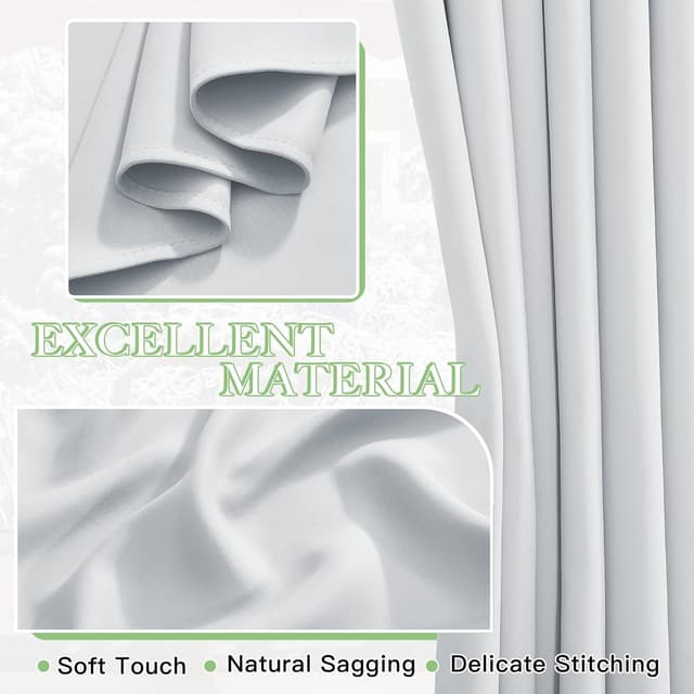 Thumbnail 6 de KGORGE Verdunkelungsvorhang Kurz mit Ösen (2er-Set) 145 x 140 cm, blickdicht – Thermo für Wohn- und Schlafzimmer