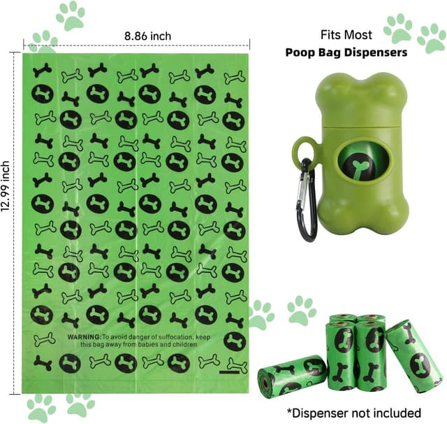 Detalle de OIRLVCE Dog Poo Bags 540-count, extra thick