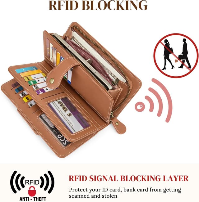 Thumbnail 4 de S-ZONE Cartera Grande piel vegana con RFID 20 cm