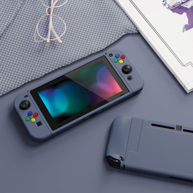 Detalle 2 de playvital Grey Protective Case for Nintendo Switch (Soft TPU Slim Cover + ABXY Caps)