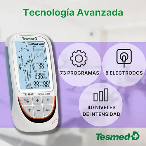 Detalle 1 de TESMED TE-880R Plus electroestimulador 73 programas