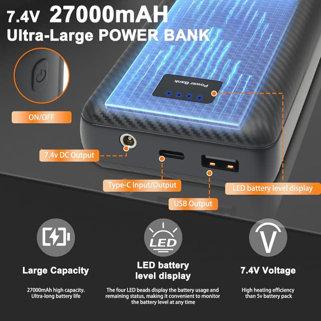 Thumbnail 3 de Sentasi Felpa Riscaldata con Cappuccio 27000mAh