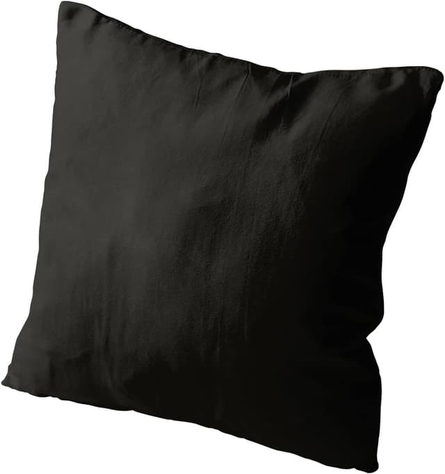 Detalle de Amolavet Kissenbezug 80x80 Schwarz im 2er-Set – 100% gebürstete Mikrofaser mit Hotelverschluss