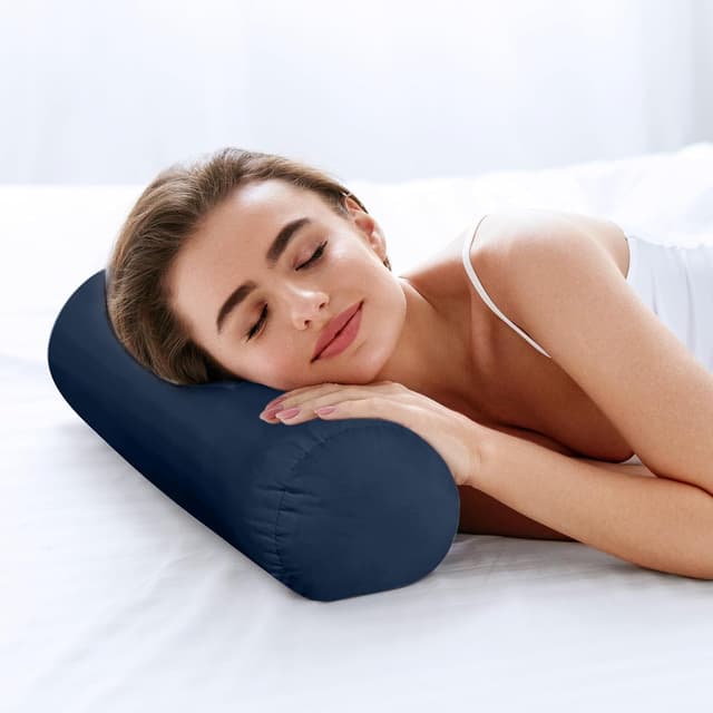 Detalle 2 de Utopia Bedding Almohada Cilíndrica Azul Marino 2U 💤