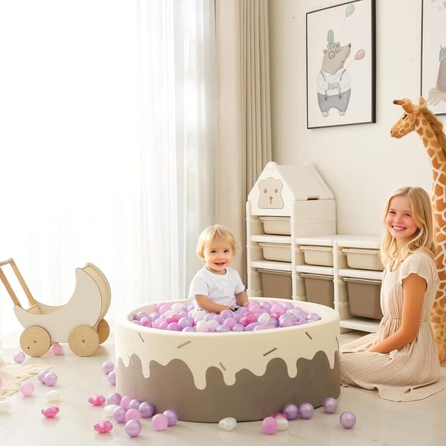 Detalle de GOGOSO 500-Piece Ball Pit Balls (Stars & Hearts) for Toddlers