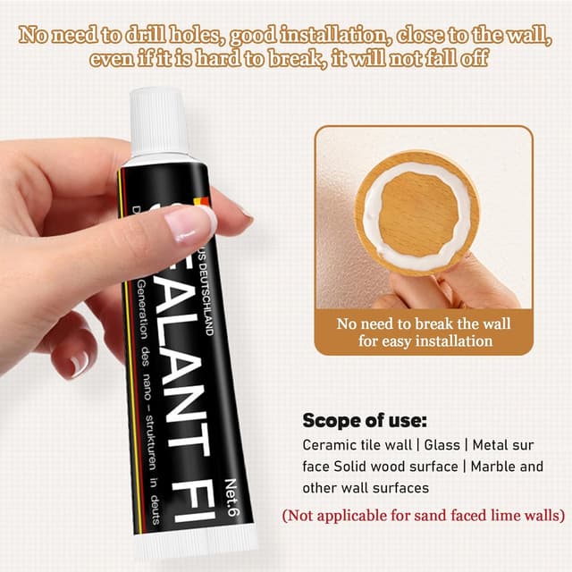 Detalle de XJLyaya 4er Set Garderobenhaken Holz (Handtuchhalter, ohne Bohren) – für Flur, Schlafzimmer & Wohnzimmer