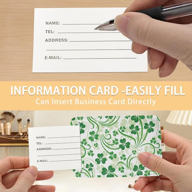 Thumbnail 1 de St Patrick's Day Shamrock Leather Luggage Tag