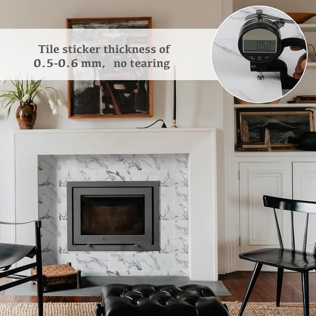 Thumbnail 6 de Abyssaly Credence Adhesive Marbre Blanc 24 pcs 📐