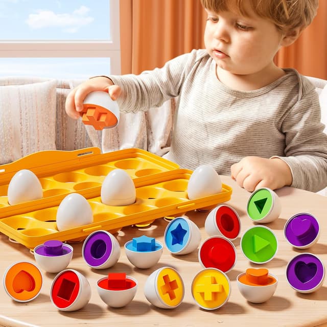 Thumbnail 6 de JUKUDAHU Matched Eggs Toddler Toys: Shape & Color Sorting Eggs for Ages 1–4