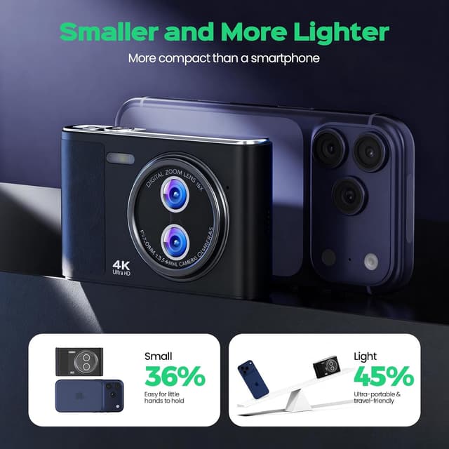 Thumbnail 4 de Digital Camera 48MP Compact 32GB 4K LCD