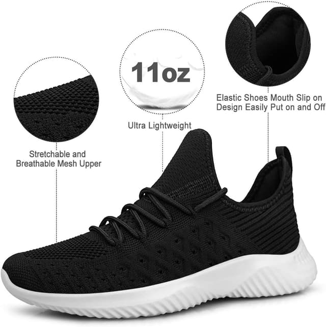 Detalle de Feethit Women’s Slip-On Walking Shoes for Gym & Workout (Breathable Mesh, Non-Slip)