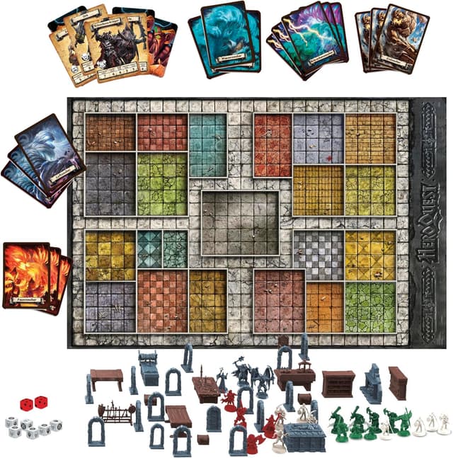Detalle de Avalon Hill HeroQuest Basisspiel – Dungeon-Crawler-Fantasy-Abenteuerspiel mit Miniaturen (ab 14 Jahren, 2–5 Spieler)