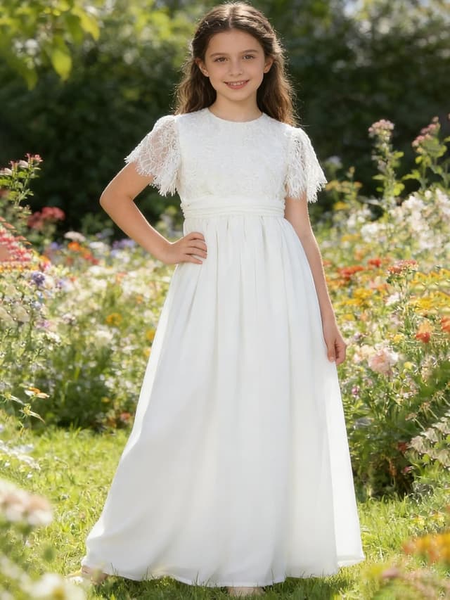 Thumbnail 2 de Aibaowedding Mädchen Vintage Chiffon Kleid Hochzeitsfeier