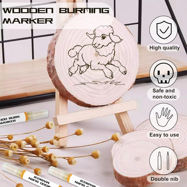 Detalle de kintsukuroi Wooden Burning Marker (2PCS) – double-sided wood burn pen for beginners’ DIY